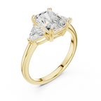 2.60 CT VVS1 D Color Radient Cut Three Stone Diamond Engagement Ring