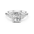 2.60 CT VVS1 D Color Radient Cut Three Stone Diamond Engagement Ring