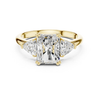 2.60 CT VVS1 D Color Radient Cut Three Stone Diamond Engagement Ring