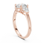 2.60 CT VVS1 D Color Round Cut Three Stone Diamond Engagement Ring