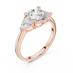 2.60 CT VVS1 D Color Round Cut Three Stone Diamond Engagement Ring