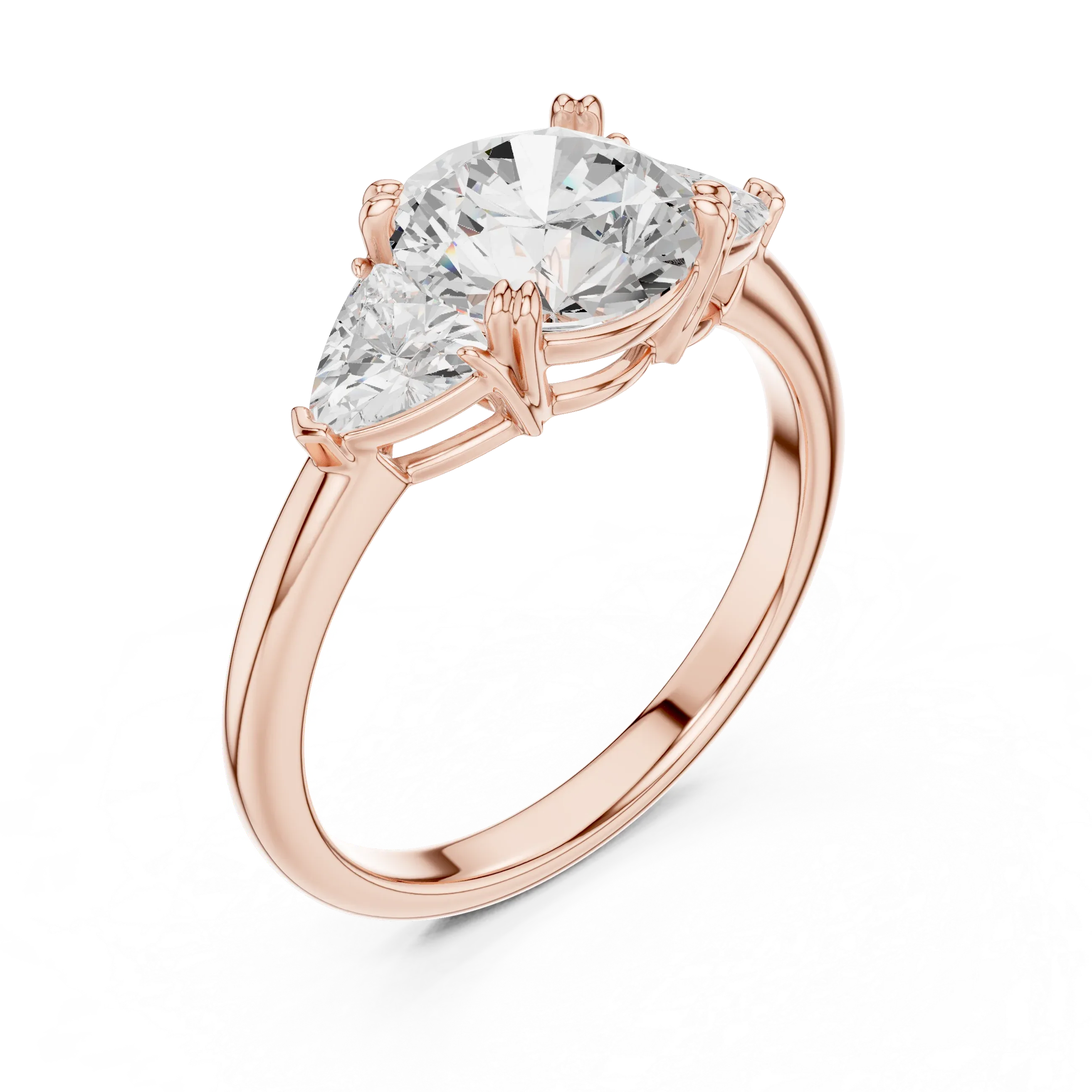 2.60 CT VVS1 D Color Round Cut Three Stone Diamond Engagement Ring