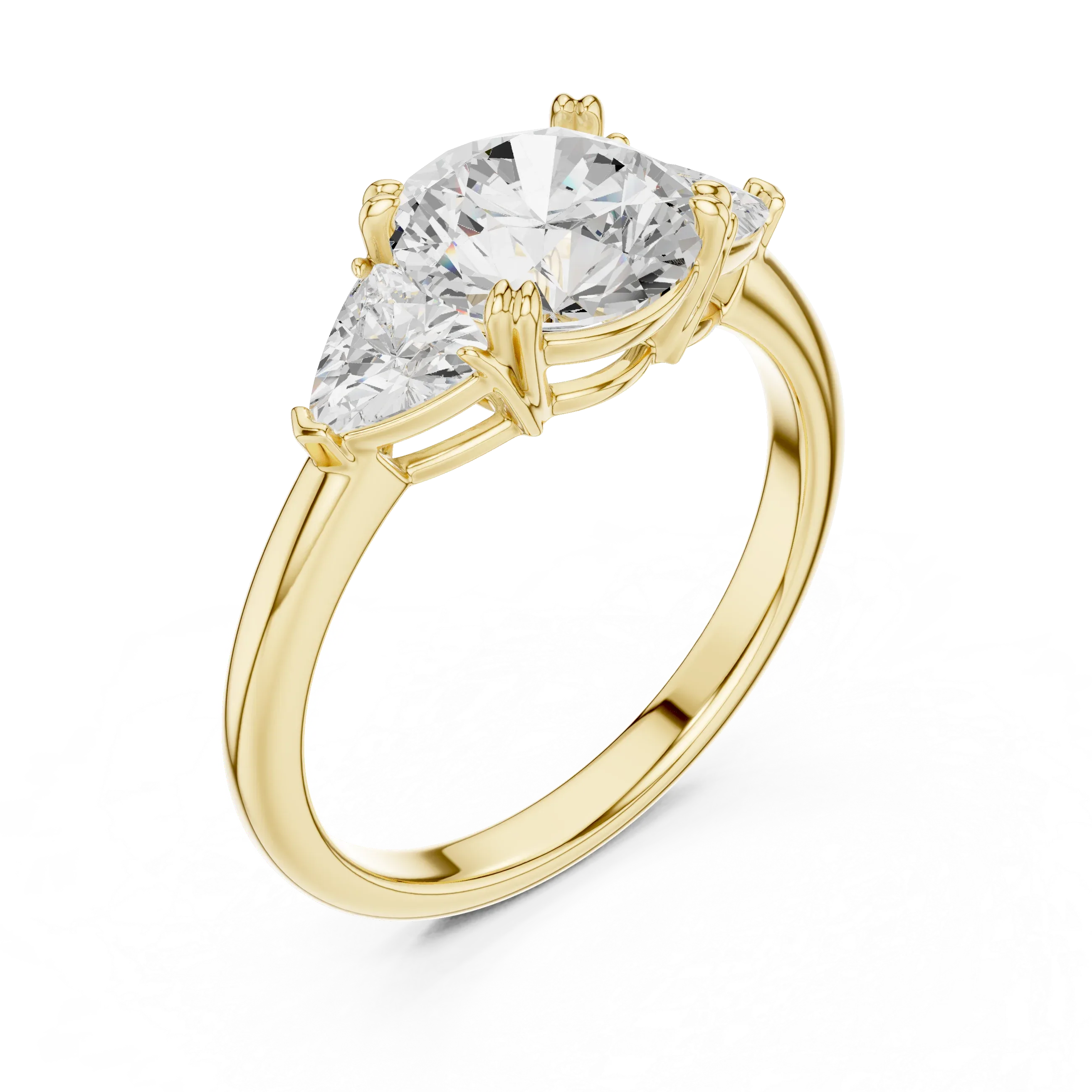 2.60 CT VVS1 D Color Round Cut Three Stone Diamond Engagement Ring