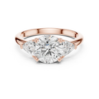 2.60 CT VVS1 D Color Round Cut Three Stone Diamond Engagement Ring