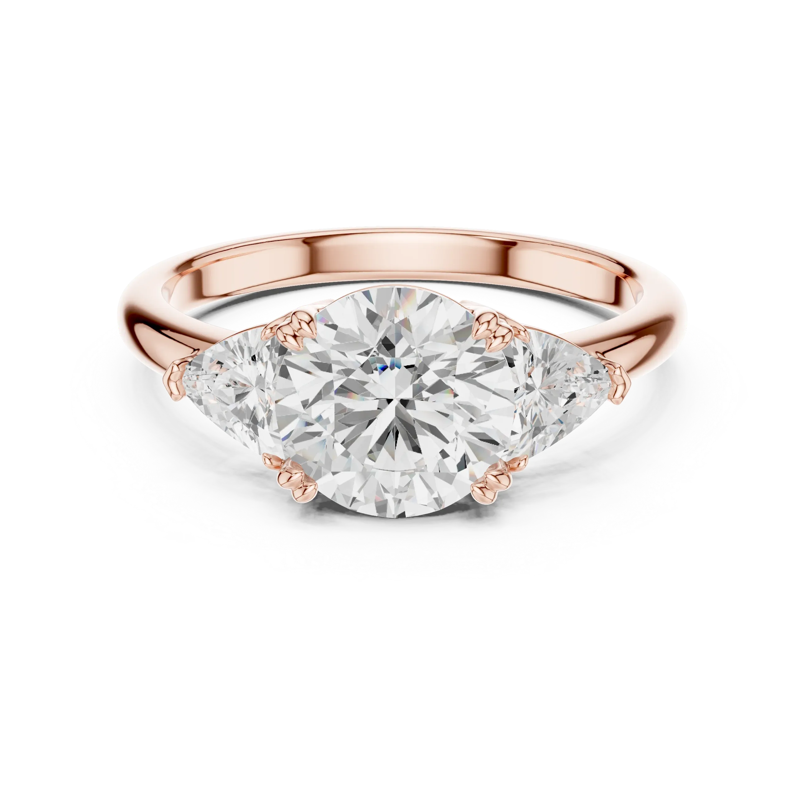 2.60 CT VVS1 D Color Round Cut Three Stone Diamond Engagement Ring