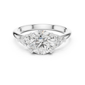 2.60 CT VVS1 D Color Round Cut Three Stone Diamond Engagement Ring