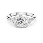 2.60 CT VVS1 D Color Round Cut Three Stone Diamond Engagement Ring