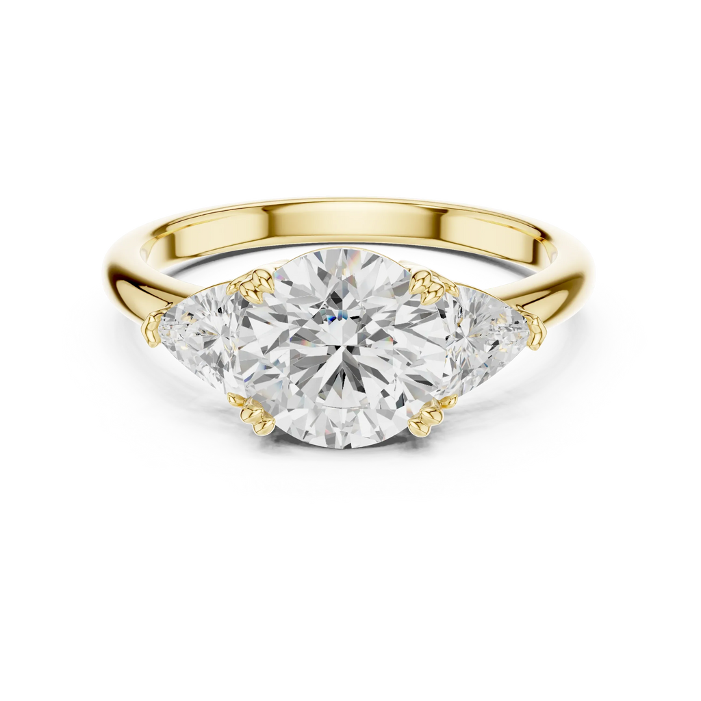 2.60 CT VVS1 D Color Round Cut Three Stone Diamond Engagement Ring
