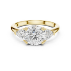 2.60 CT VVS1 D Color Round Cut Three Stone Diamond Engagement Ring