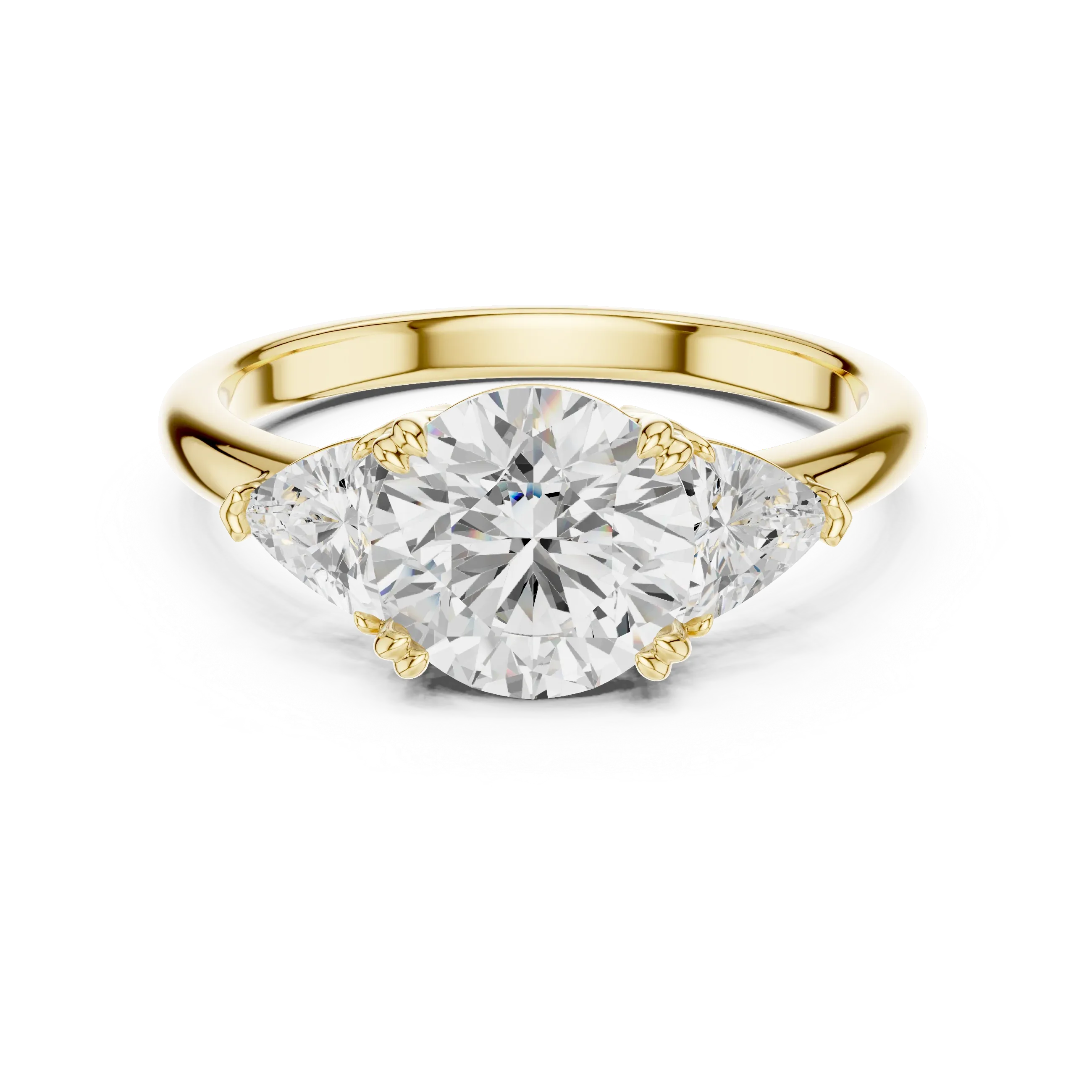 2.60 CT VVS1 D Color Round Cut Three Stone Diamond Engagement Ring