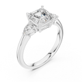 Asscher Cut 2.50 CT Diamond Three Stone Wedding Ring VVS1 D Color