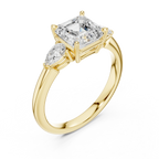 Asscher Cut 2.50 CT Diamond Three Stone Wedding Ring VVS1 D Color