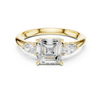 Asscher Cut 2.50 CT Diamond Three Stone Wedding Ring VVS1 D Color