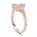 Emerald Cut 2.50 CT Diamond Three Stone Wedding Ring VVS1 D Color