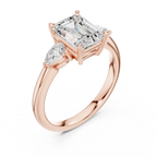 Emerald Cut 2.50 CT Diamond Three Stone Wedding Ring VVS1 D Color