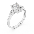 Emerald Cut 2.50 CT Diamond Three Stone Wedding Ring VVS1 D Color