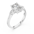 Emerald Cut 2.50 CT Diamond Three Stone Wedding Ring VVS1 D Color