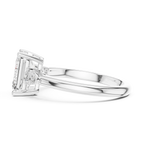 Emerald Cut 2.50 CT Diamond Three Stone Wedding Ring VVS1 D Color
