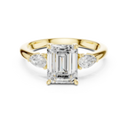 Emerald Cut 2.50 CT Diamond Three Stone Wedding Ring VVS1 D Color