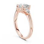 Heart Cut 2.50 CT Diamond Three Stone Wedding Ring VVS1 D Color