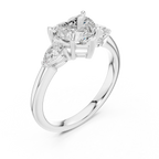 Heart Cut 2.50 CT Diamond Three Stone Wedding Ring VVS1 D Color