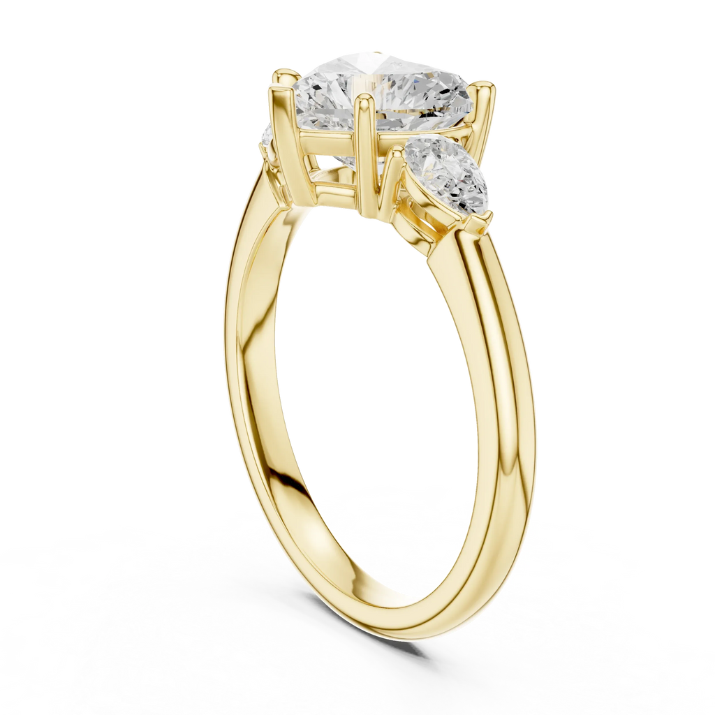 Heart Cut 2.50 CT Diamond Three Stone Wedding Ring VVS1 D Color
