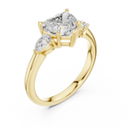 Heart Cut 2.50 CT Diamond Three Stone Wedding Ring VVS1 D Color