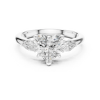 Heart Cut 2.50 CT Diamond Three Stone Wedding Ring VVS1 D Color