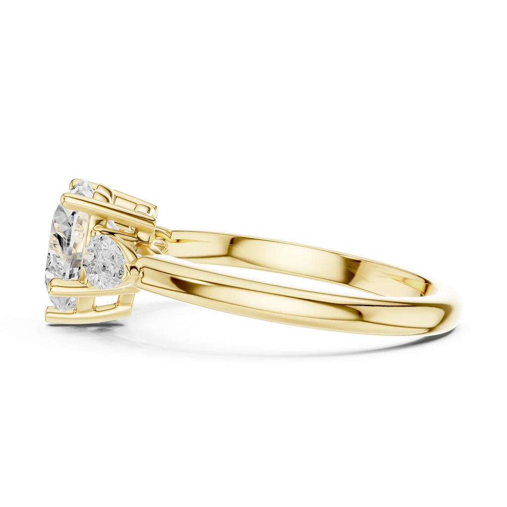 Heart Cut 2.50 CT Diamond Three Stone Wedding Ring VVS1 D Color