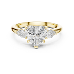 Heart Cut 2.50 CT Diamond Three Stone Wedding Ring VVS1 D Color