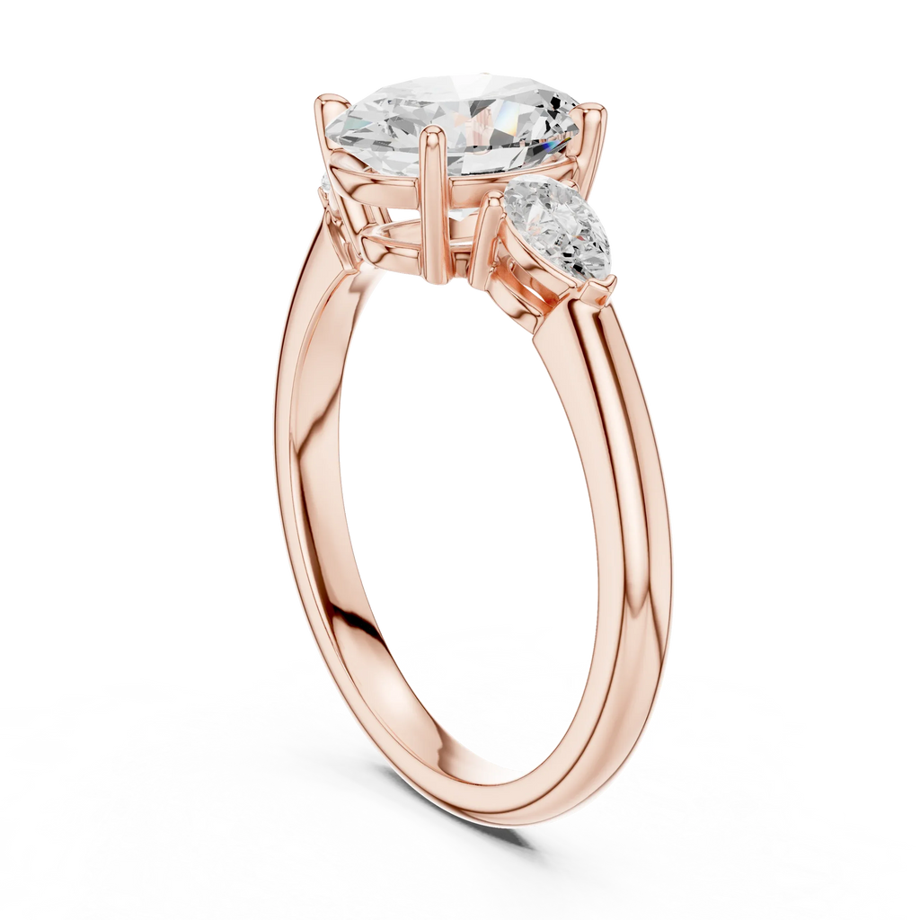 Oval Cut 2.50 CT Diamond Three Stone Wedding Ring VVS1 D Color