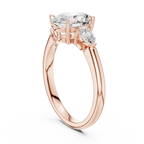 Oval Cut 2.50 CT Diamond Three Stone Wedding Ring VVS1 D Color