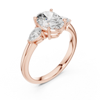 Oval Cut 2.50 CT Diamond Three Stone Wedding Ring VVS1 D Color