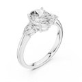 Oval Cut 2.50 CT Diamond Three Stone Wedding Ring VVS1 D Color