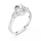 Oval Cut 2.50 CT Diamond Three Stone Wedding Ring VVS1 D Color
