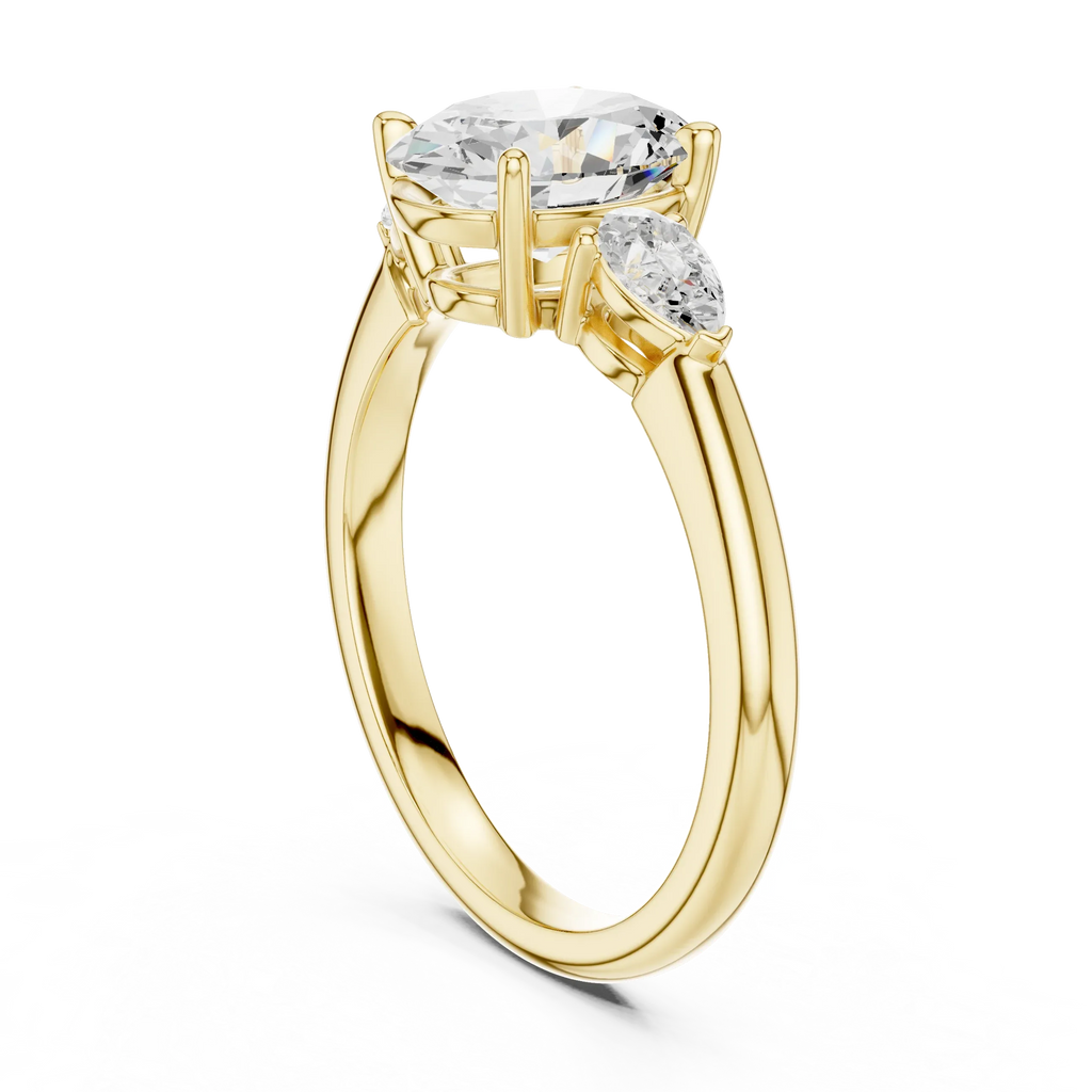 Oval Cut 2.50 CT Diamond Three Stone Wedding Ring VVS1 D Color