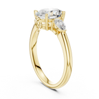 Oval Cut 2.50 CT Diamond Three Stone Wedding Ring VVS1 D Color