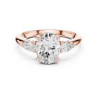 Oval Cut 2.50 CT Diamond Three Stone Wedding Ring VVS1 D Color