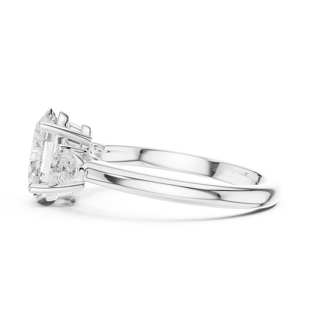 Oval Cut 2.50 CT Diamond Three Stone Wedding Ring VVS1 D Color
