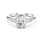 Oval Cut 2.50 CT Diamond Three Stone Wedding Ring VVS1 D Color