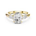 Oval Cut 2.50 CT Diamond Three Stone Wedding Ring VVS1 D Color