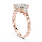 Princess Cut 2.50 CT Diamond Three Stone Wedding Ring VVS1 D Color