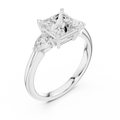 Princess Cut 2.50 CT Diamond Three Stone Wedding Ring VVS1 D Color