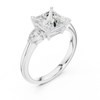 Princess Cut 2.50 CT Diamond Three Stone Wedding Ring VVS1 D Color