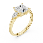 Princess Cut 2.50 CT Diamond Three Stone Wedding Ring VVS1 D Color