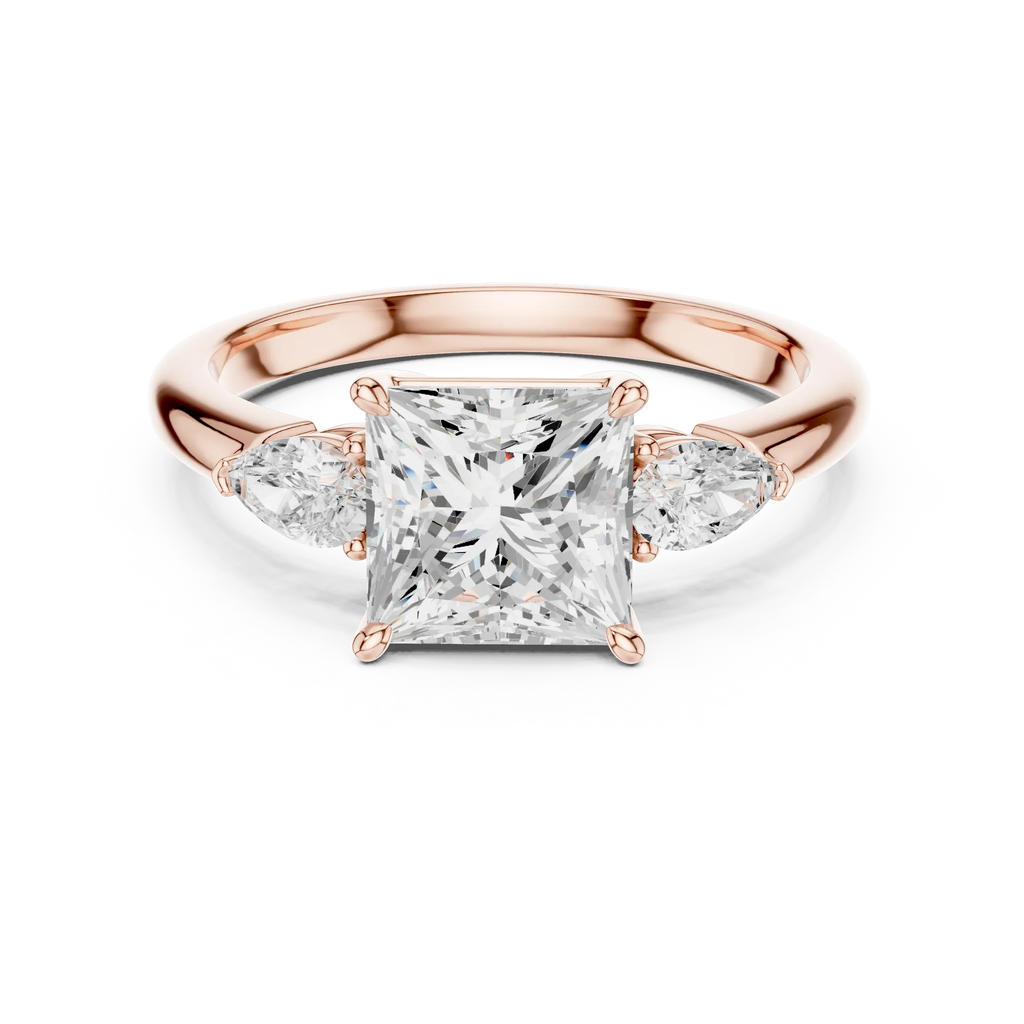 Princess Cut 2.50 CT Diamond Three Stone Wedding Ring VVS1 D Color
