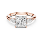 Princess Cut 2.50 CT Diamond Three Stone Wedding Ring VVS1 D Color