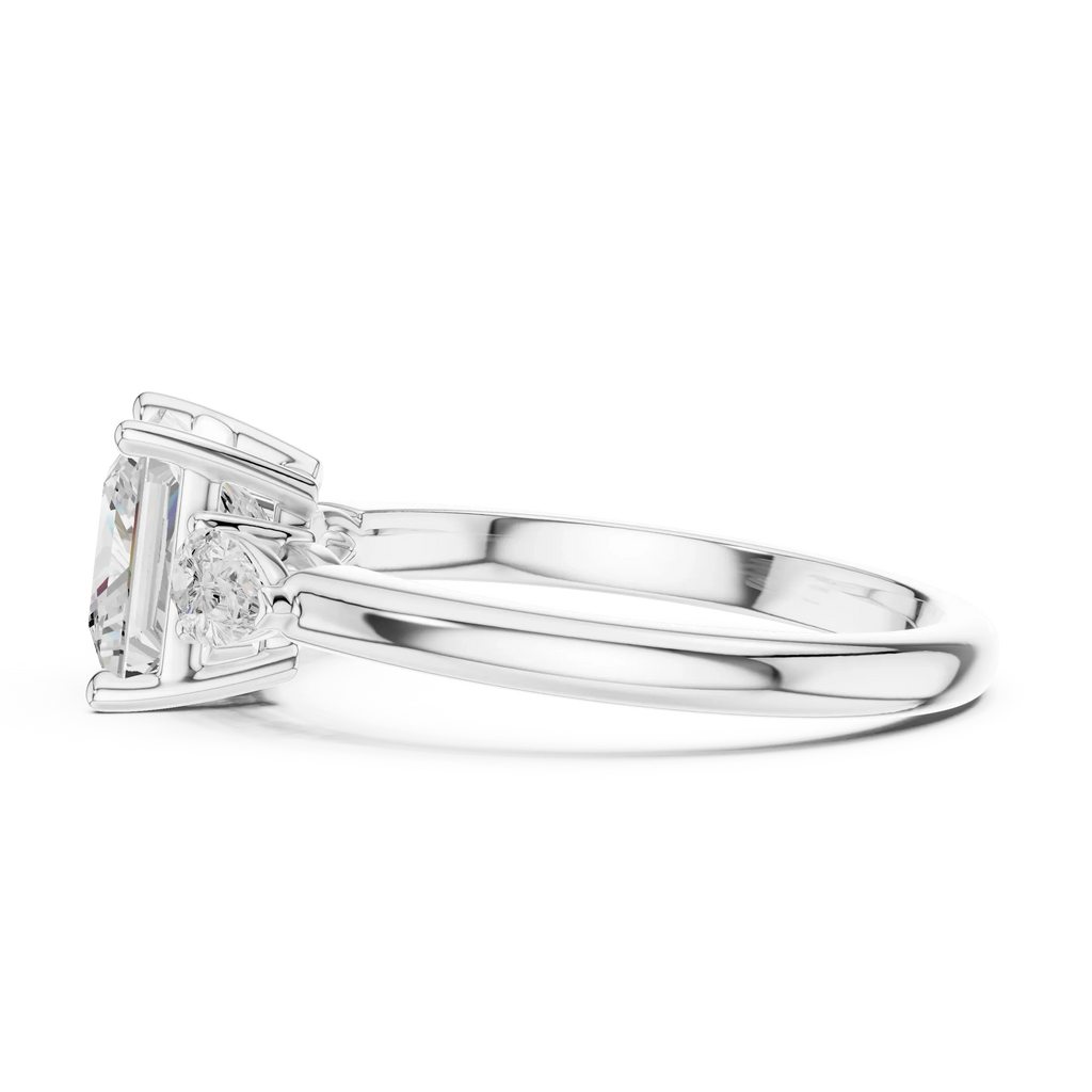 Princess Cut 2.50 CT Diamond Three Stone Wedding Ring VVS1 D Color