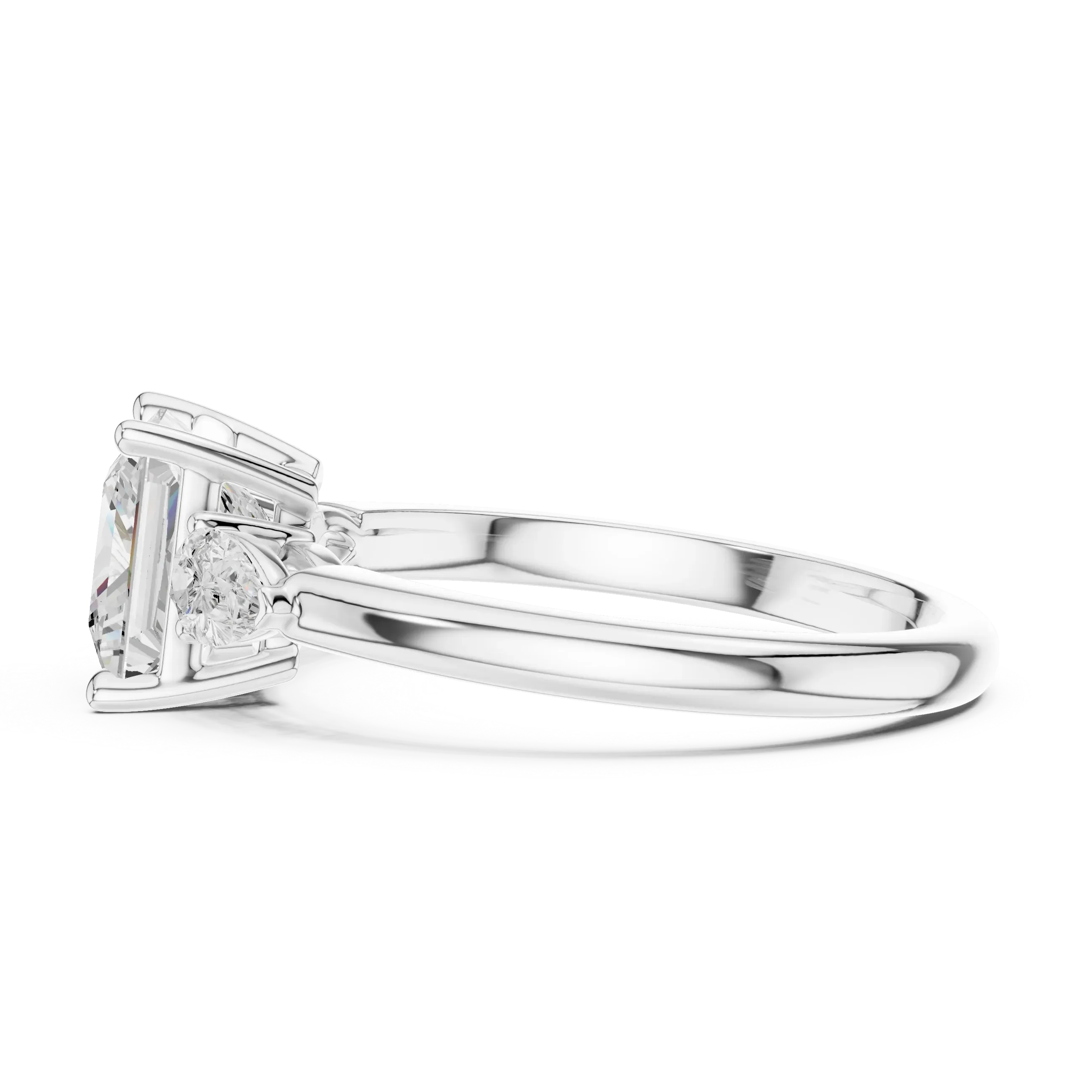 Princess Cut 2.50 CT Diamond Three Stone Wedding Ring VVS1 D Color