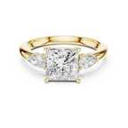 Princess Cut 2.50 CT Diamond Three Stone Wedding Ring VVS1 D Color